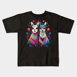 Llama Couple Valentine Kids T-Shirt